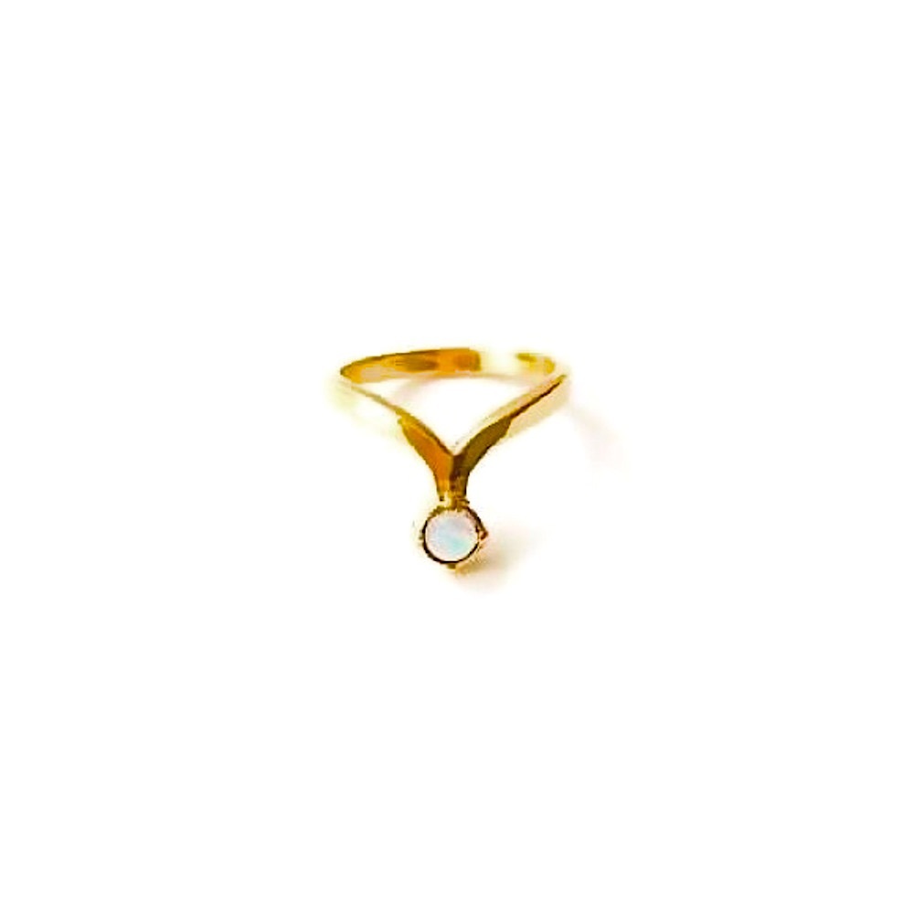 18k gold plated sterling silver Opal ring
